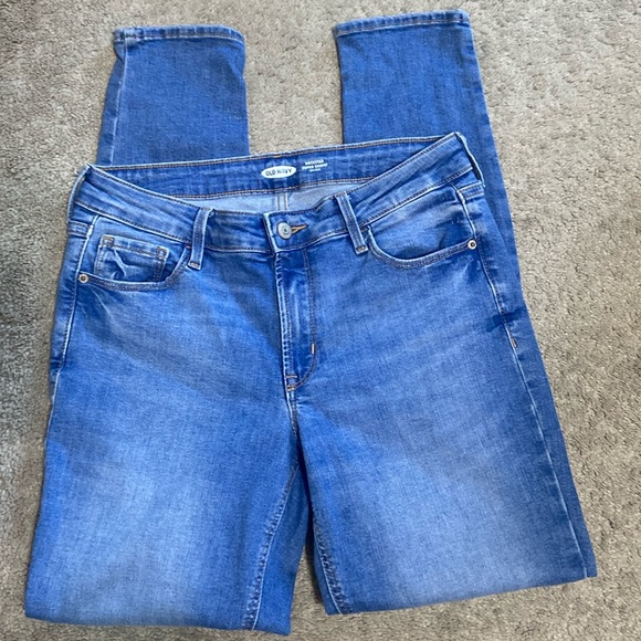Old Navy Women’s Size 6 Blue Denim Rockstar Super Skinny Jeans Midrise - Picture 1 of 8